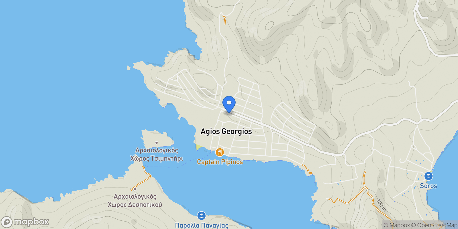 Map showing Ag. Georgios 840 07, Greece, Antiparos, Aegean, Greece.