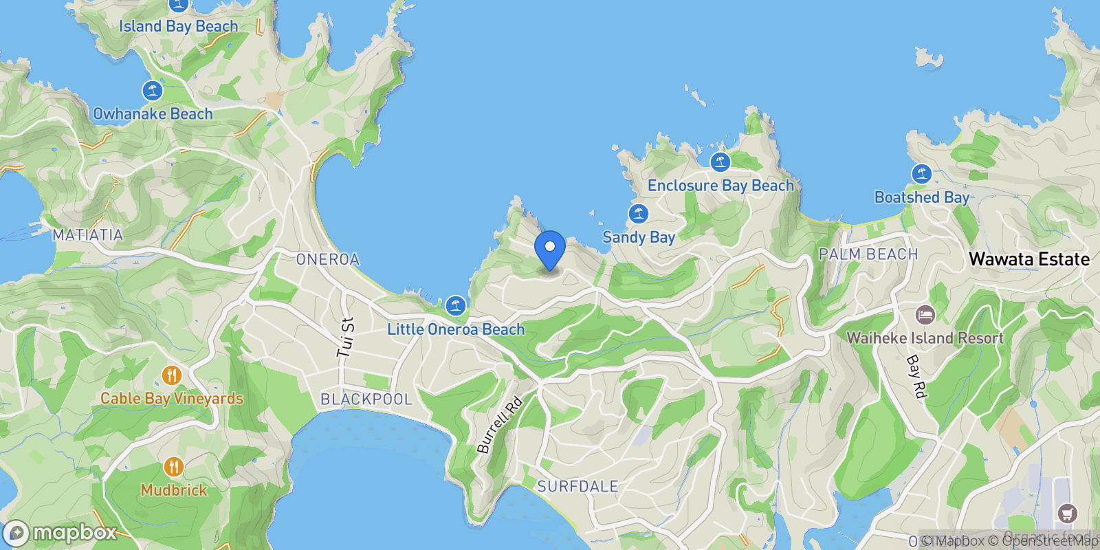 Map showing 27 Queens Drive Oneroa , Waiheke Island, AUK 1081, Waiheke Island, Auckland, New Zealand.