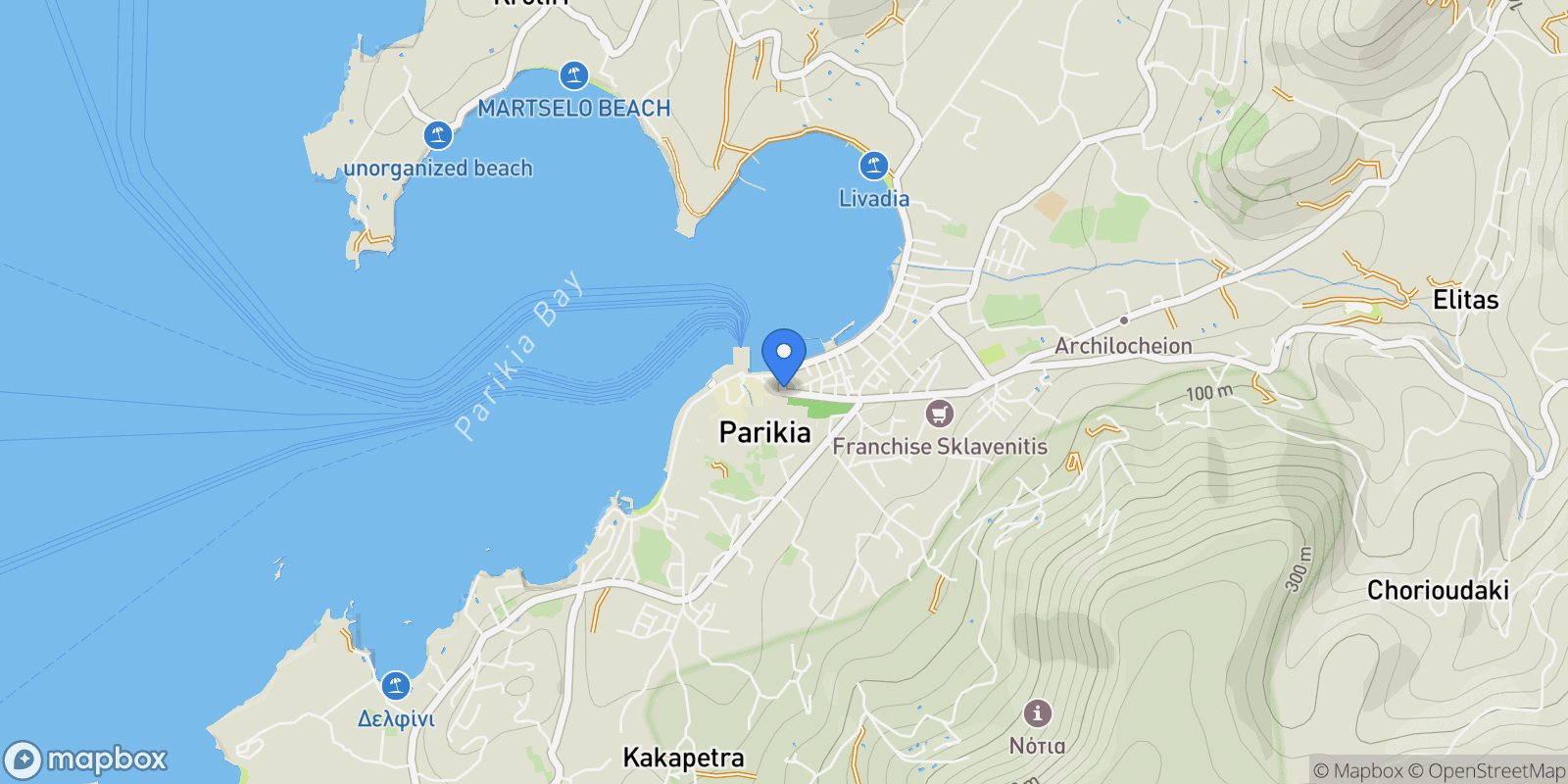 Map showing Paros 844 00, Greece, Paros, Aegean, Greece.