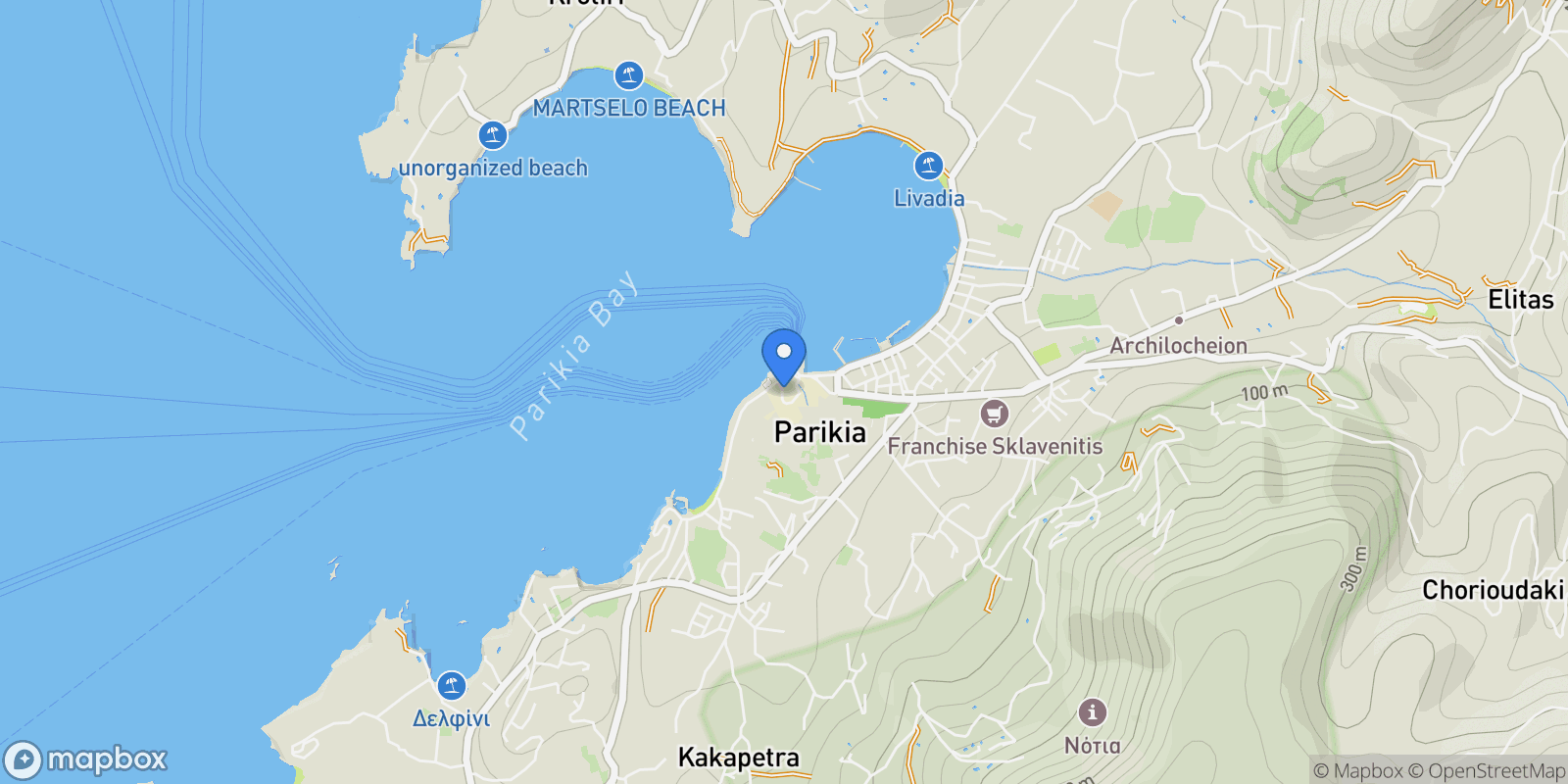 Map showing Paros 844 00, Greece, Paros, Aegean, Greece.