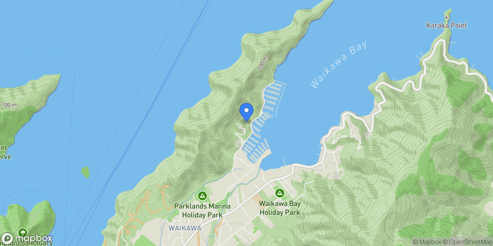 Map showing 45 - 55 Marina Drive Waikawa, Picton, MBH 7220, Waikawa, Marlborough, New Zealand.
