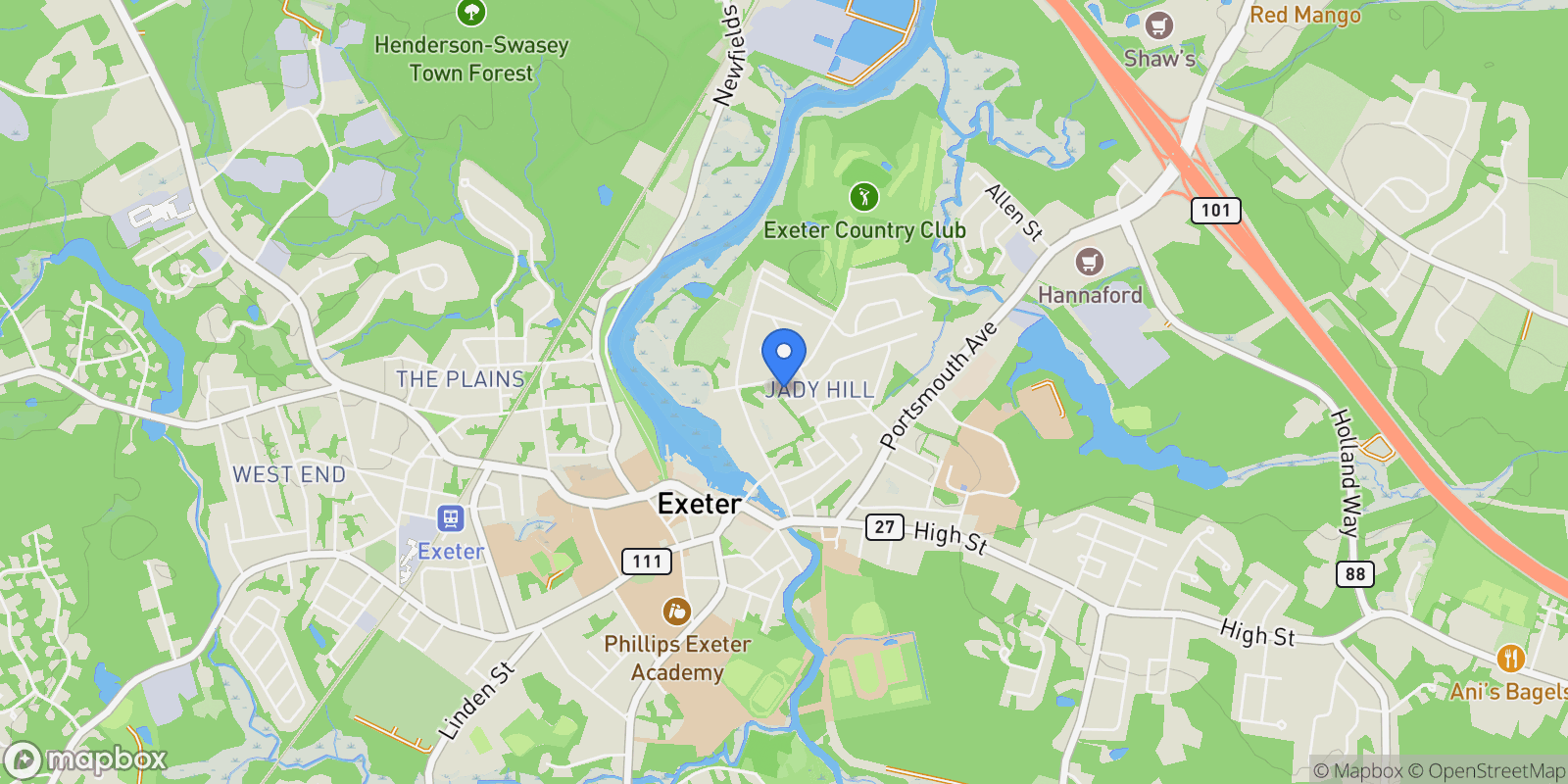 Map showing 2 Haven Lane, Exeter, NH 03833, Kensington, New Hampshire, United States.