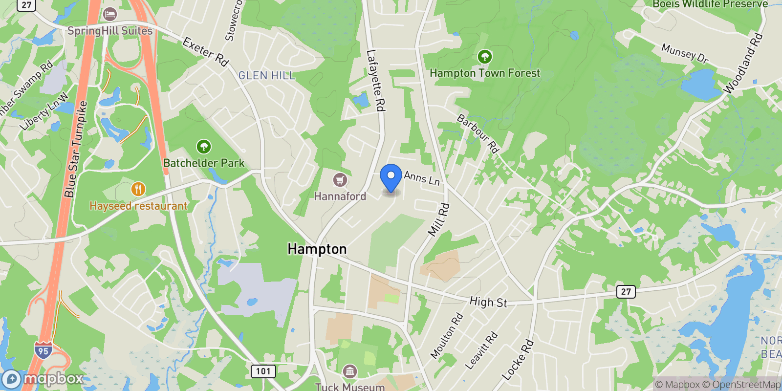 Map showing 78 Dearborn Avenue, Hampton, NH 03842, Hampton, New Hampshire, United States.