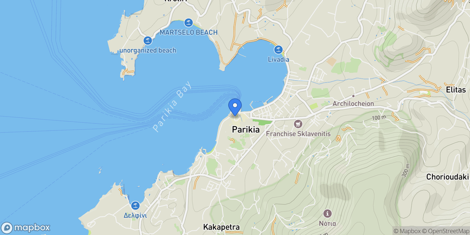 Map showing Paros 844 00, Greece, Paros, Aegean, Greece.