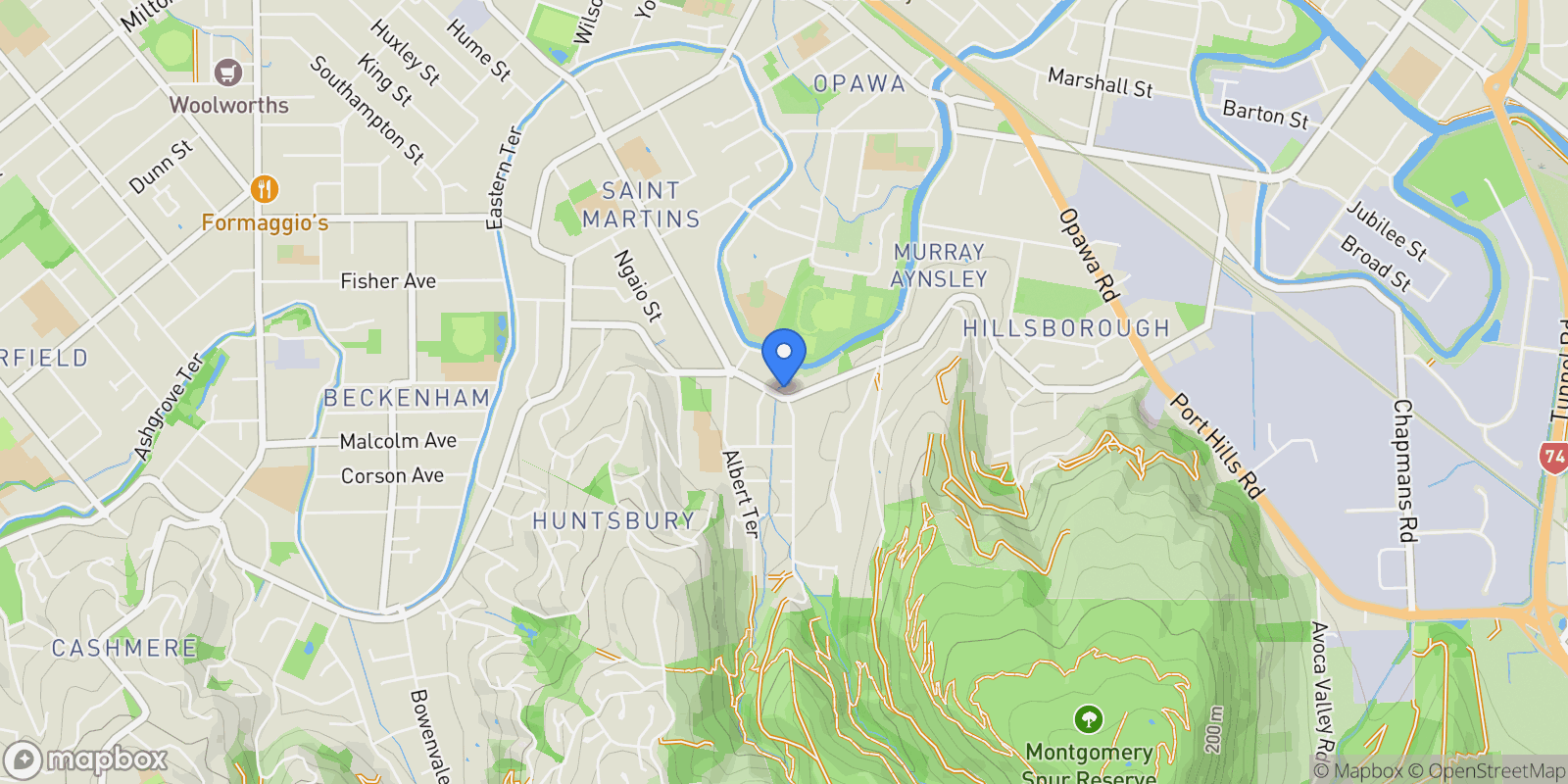 Map showing 267 Centaurus Road, Saint Martins, Christchurch, CAN 8022, Christchurch, Canterbury, New Zealand.