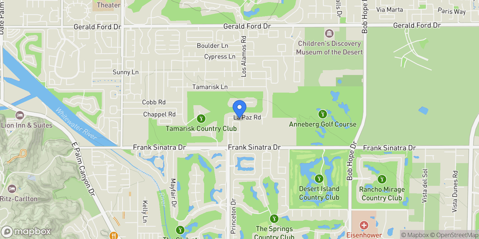 Map showing 15 Sun Ridge Circle , Rancho Mirage, CA 92270, Rancho Mirage, California, United States.