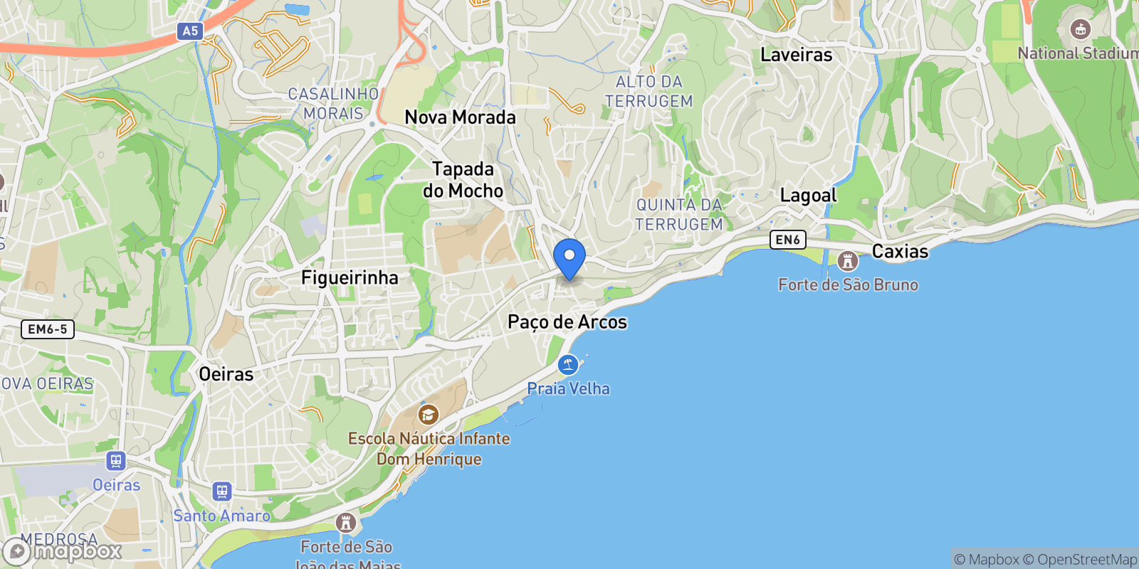 Map showing 2770 Paço de Arcos, Portugal, Paco de Arcos, Lisbon, Portugal.