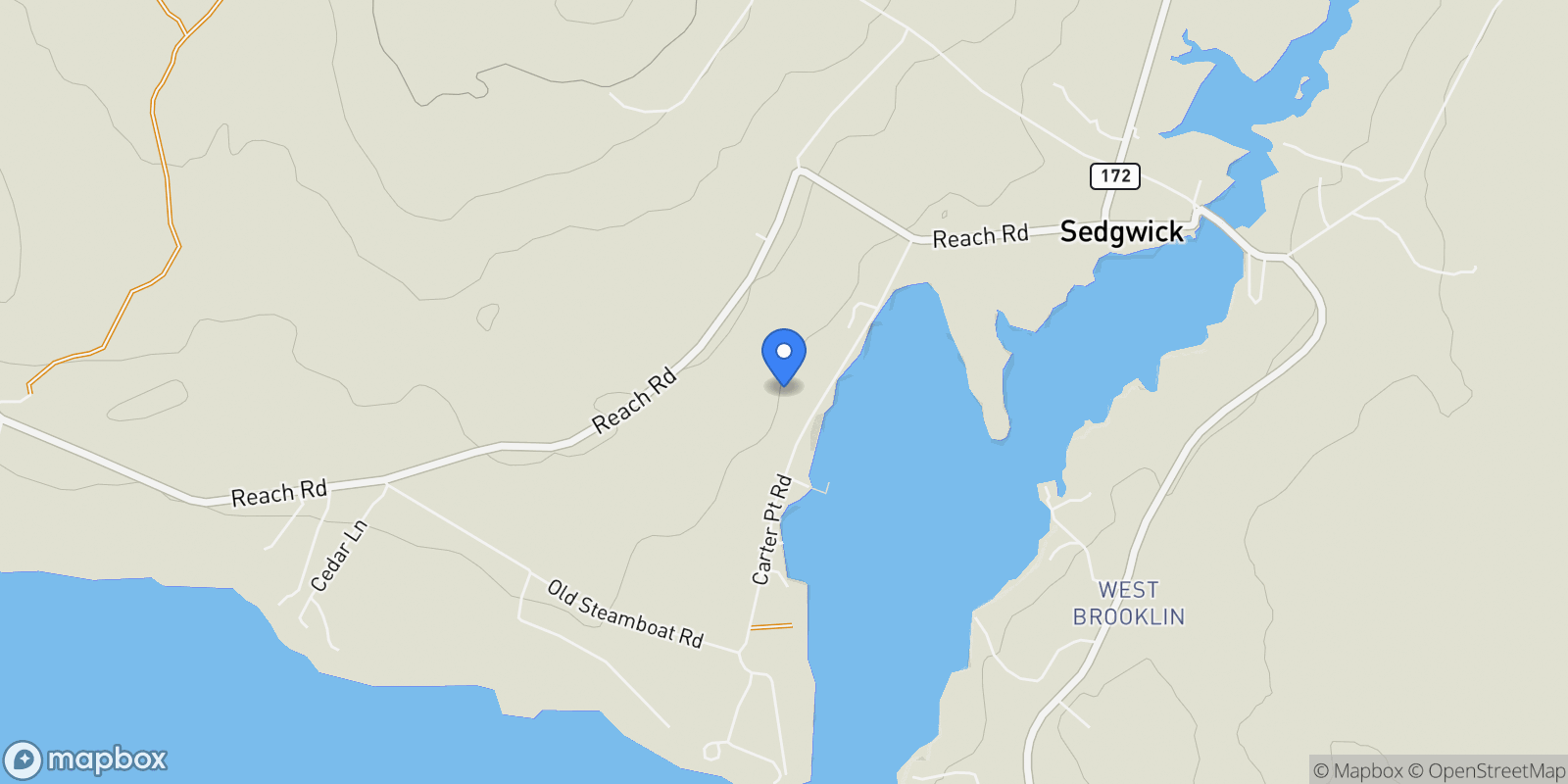 Map showing 87 Carter Point Road, Sedgwick, ME 04676, Sedgwick, Maine, United States.