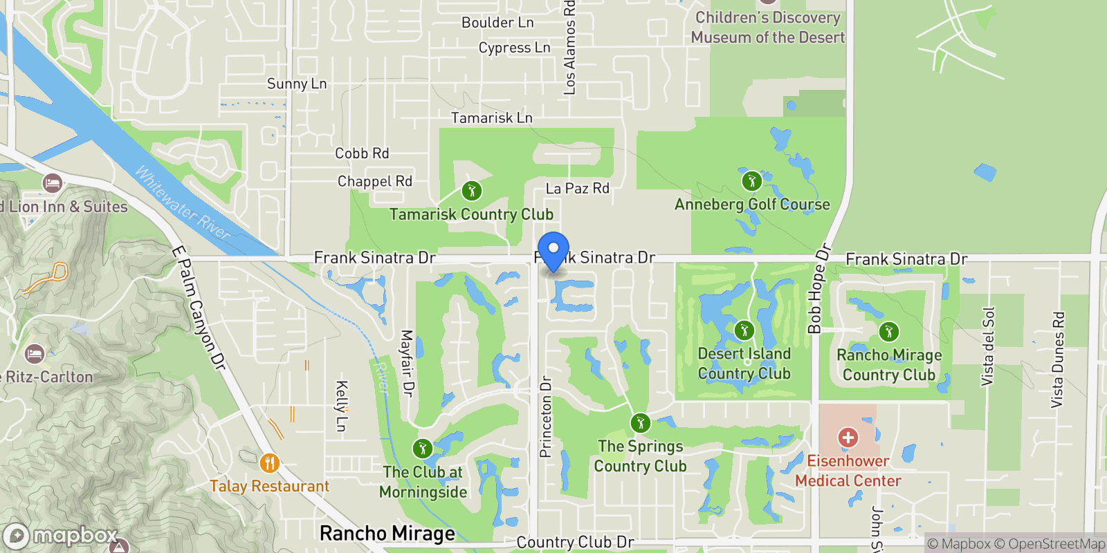 Map showing 108 Waterford Circle , Rancho Mirage, CA 92270, Rancho Mirage, California, United States.