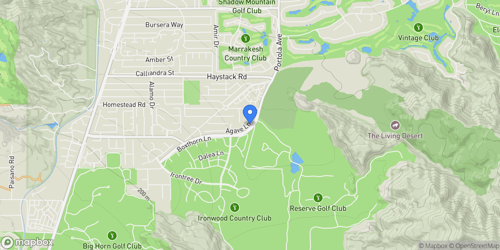Map showing 73729 Agave Lane , Palm Desert, CA 92260, Palm Desert, California, United States.
