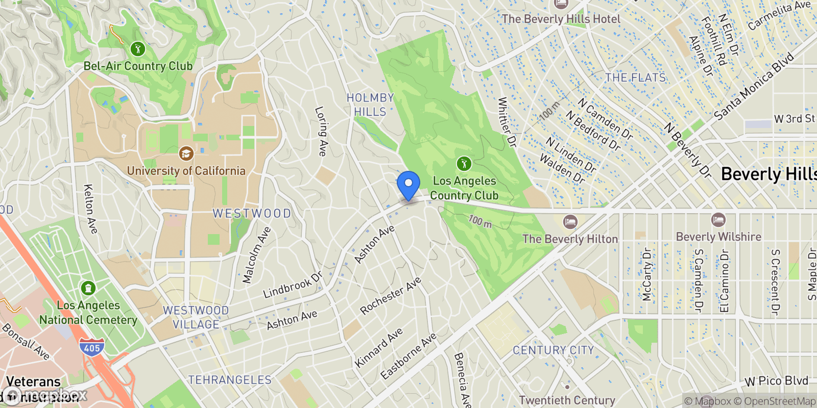 Map showing 10336 Wilshire Boulevard 703, Los Angeles, California, United States.