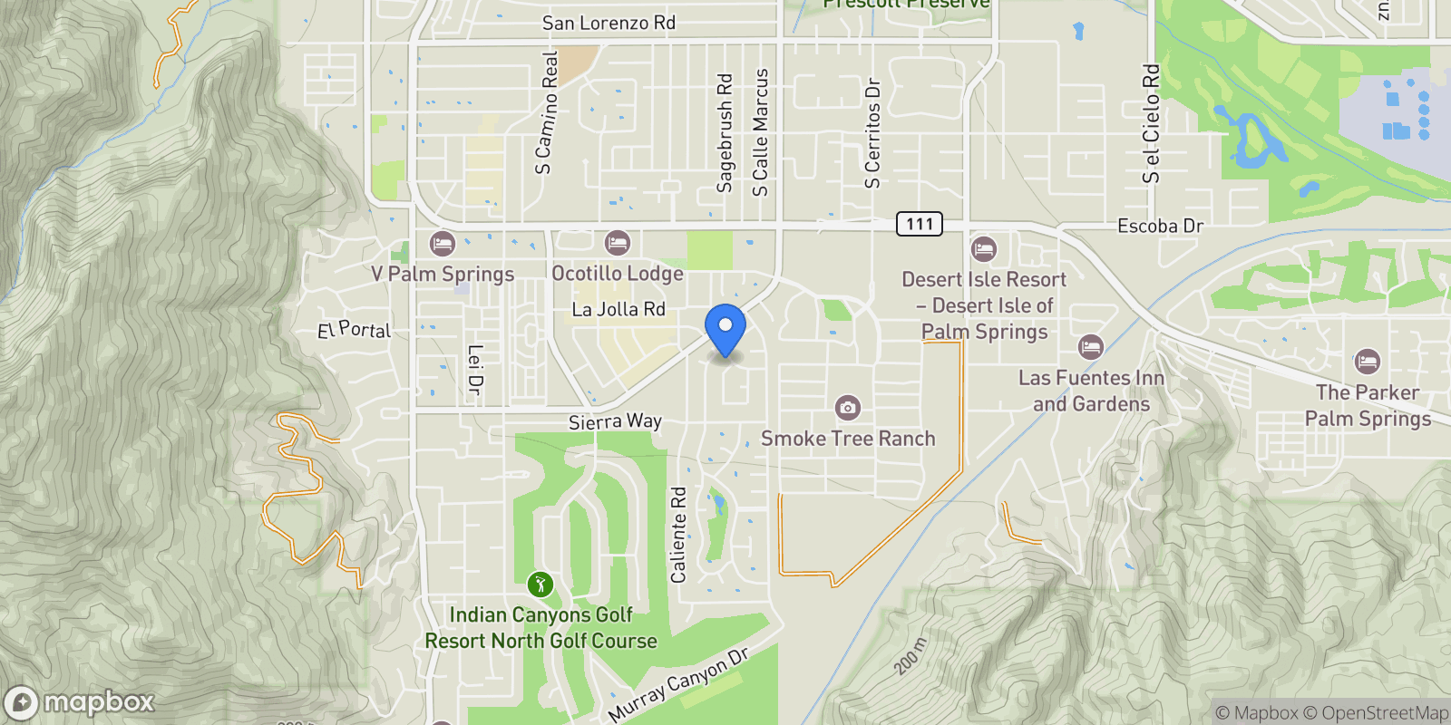 Map showing 2011 S Tulare Drive, Palm Springs, California, United States.