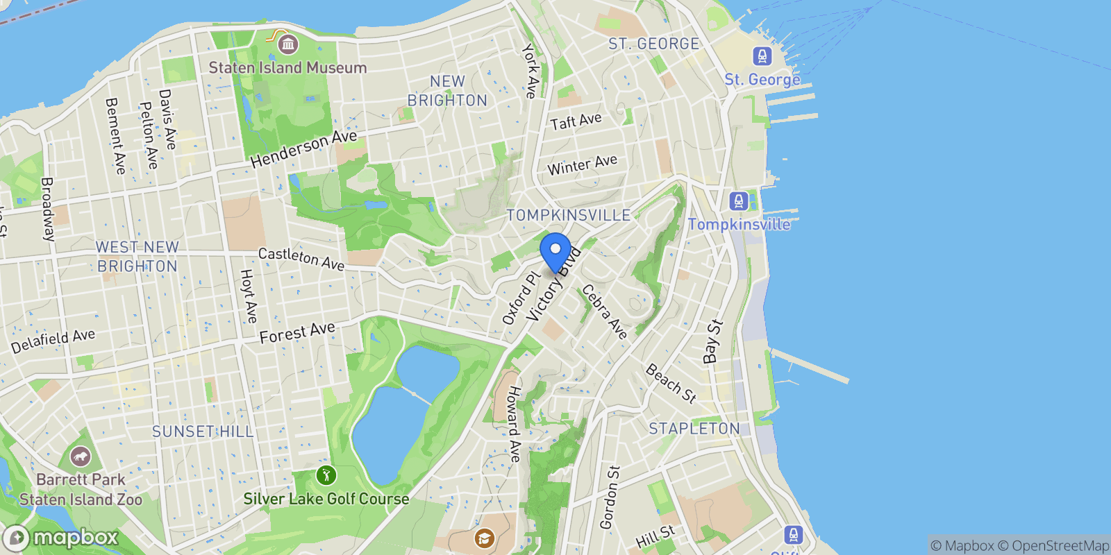 Map showing 355-361 Victory Boulevard, New York, New York, United States.