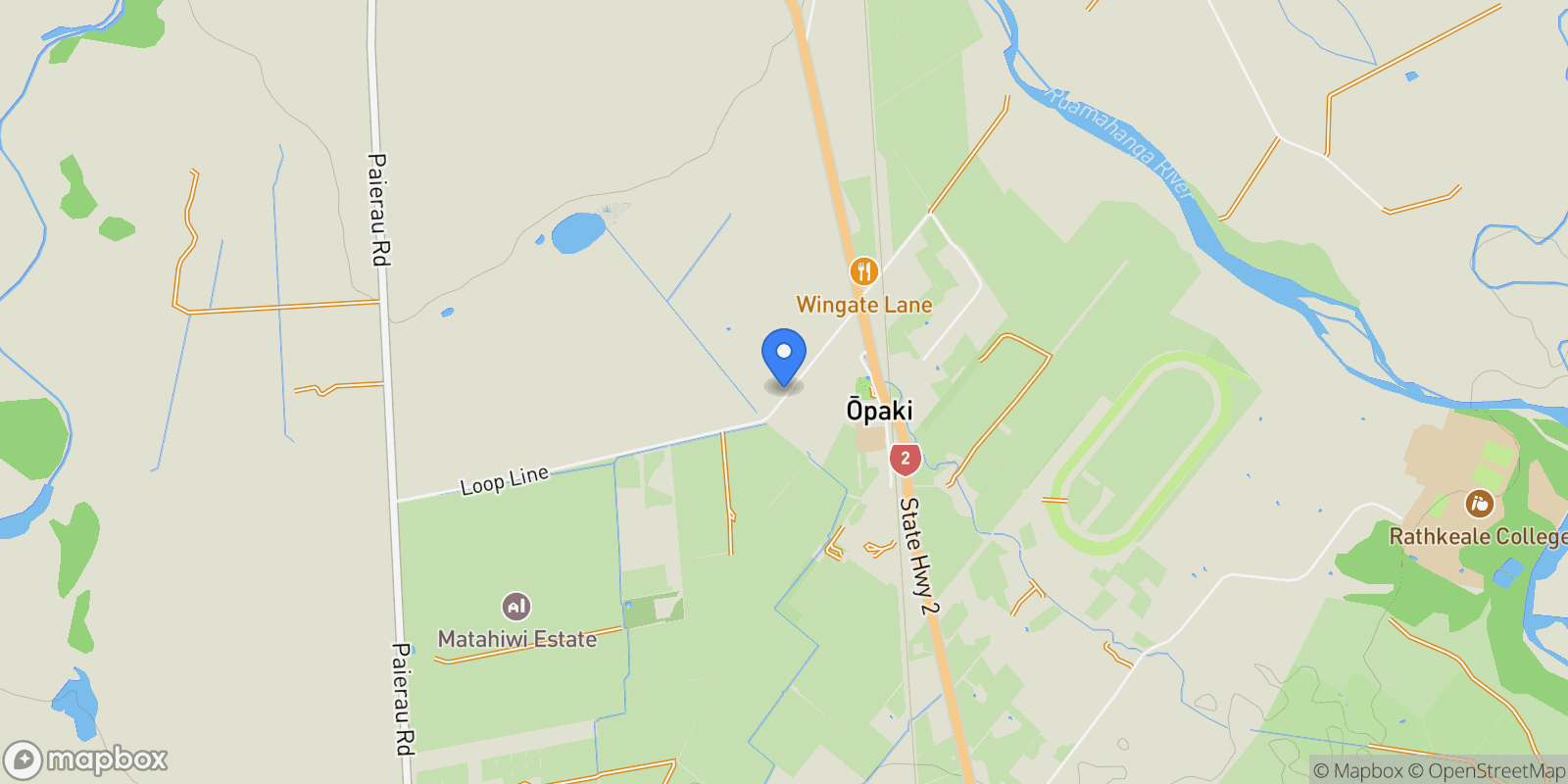 Map showing 42 Loop Line Opaki Masterton, Wairarapa, WGN, Masterton, Wellington, New Zealand.