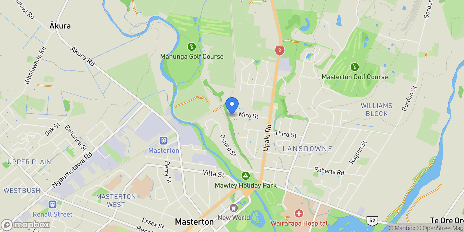 Map showing 41 Miro Street Lansdowne Masterton, Wairarapa, WGN 5810, Masterton, Wellington, New Zealand.