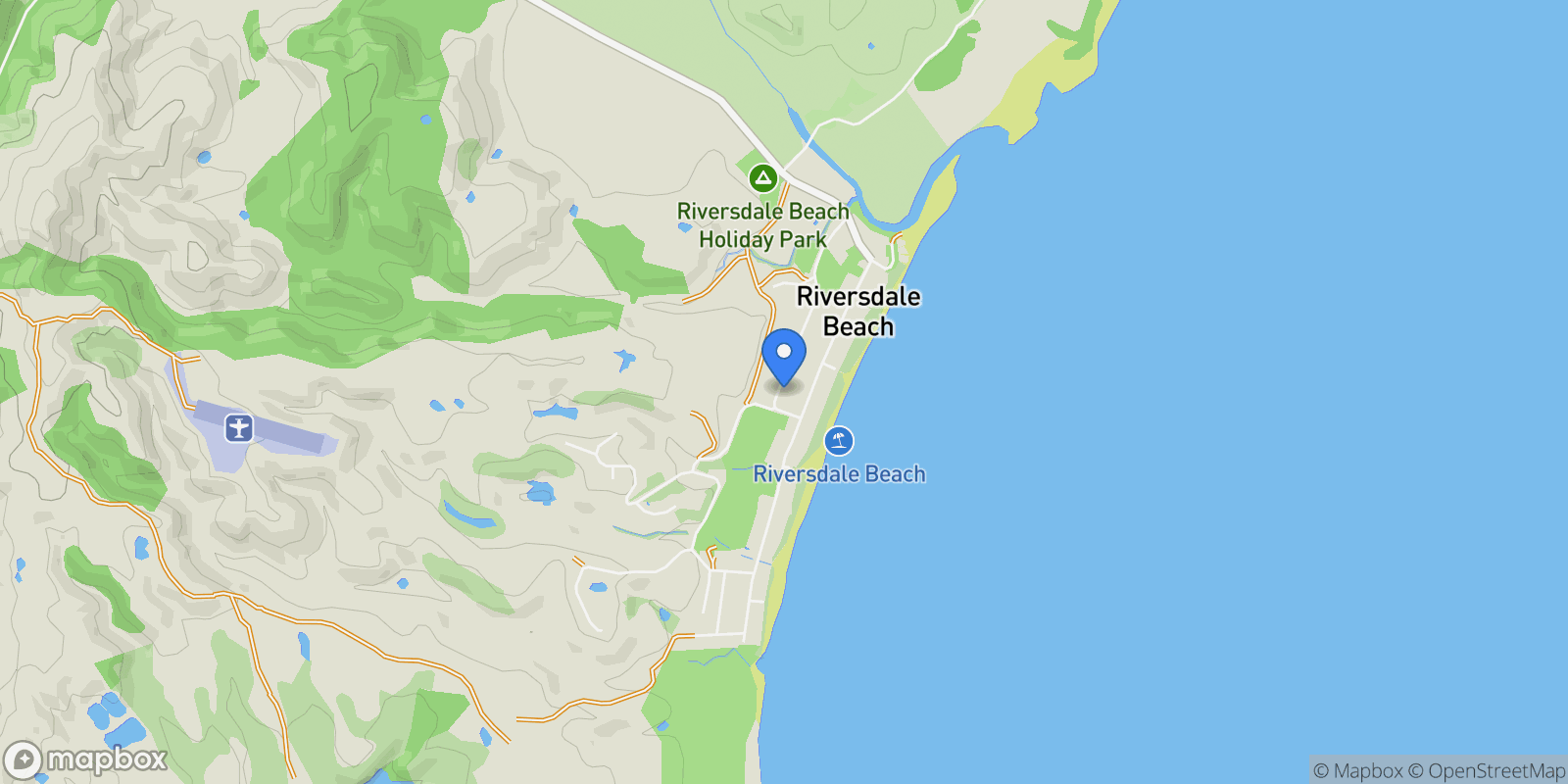 Map showing 61 Pinedale Crescent, Riversdale Beach, WGN 5872, Riversdale Beach, Wellington, New Zealand.