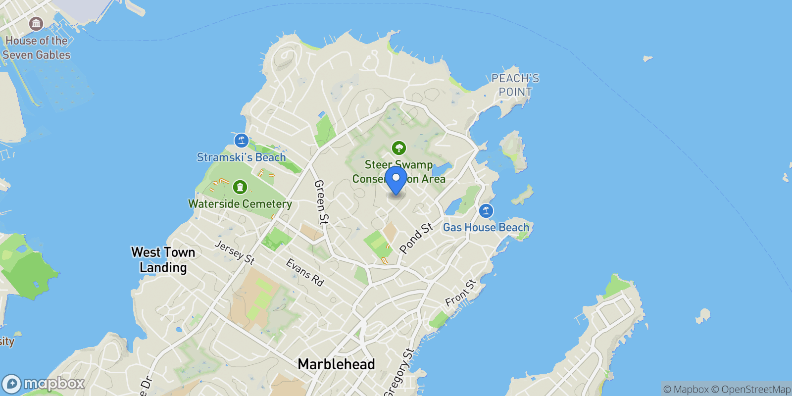 Map showing 37 Peach Highlands , Marblehead, MA 01945, Marblehead, Massachusetts, United States.