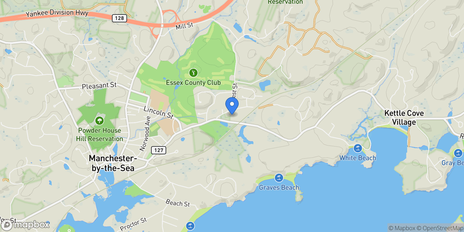 Map showing 25 Forest Street , Manchester-by-the-Sea, MA 01944, Manchester-by-the-Sea, Massachusetts, United States.