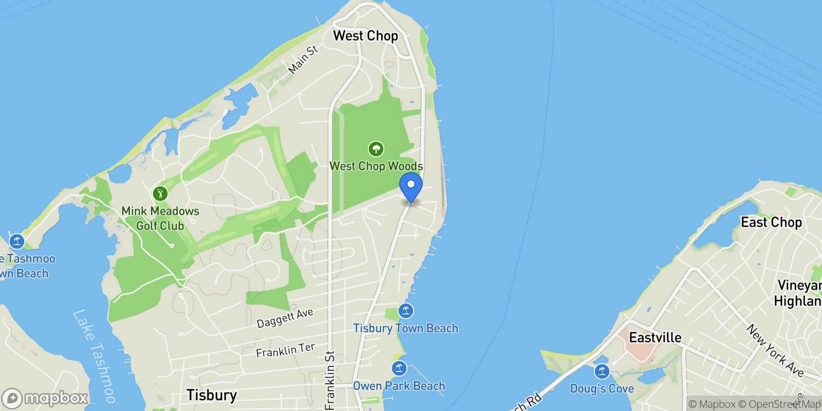 Map showing 5 Pinetree Lane , Tisbury, MA 02568, Oak Bluffs, Massachusetts, United States.