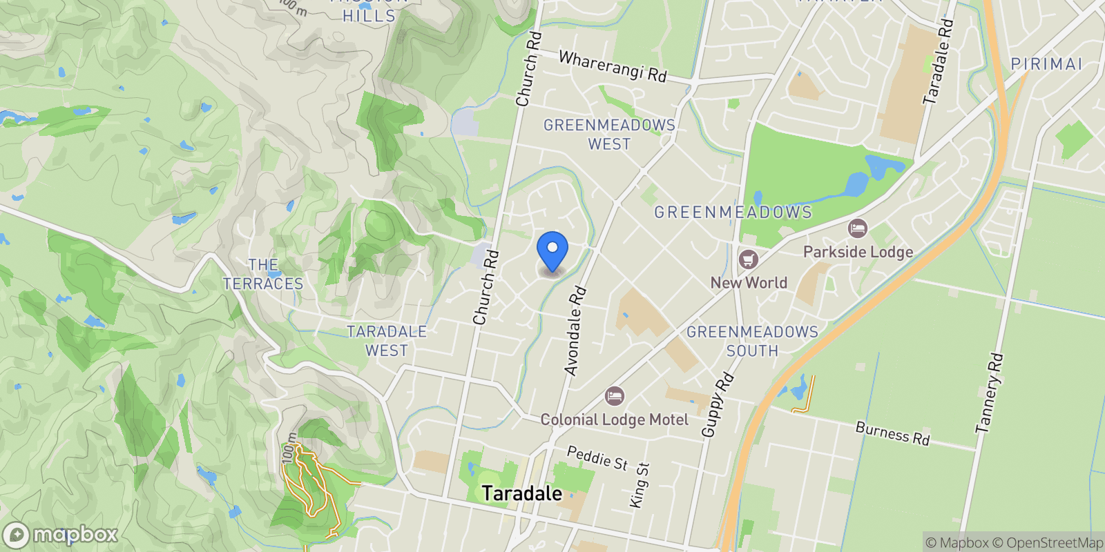 Map showing 24 Brompton Drive, Taradale, Napier, HKB 4112, Napier, Hawke's Bay, New Zealand.