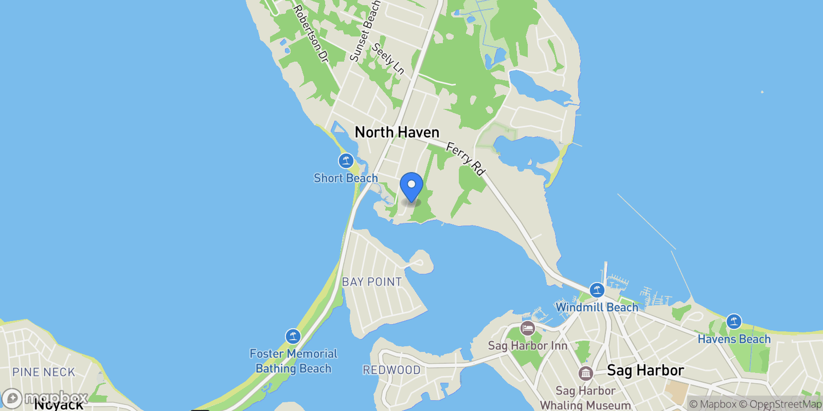 Map showing 45 Coves End Lane, Sag Harbor, NY 11963, Sag Harbor, New York, United States.