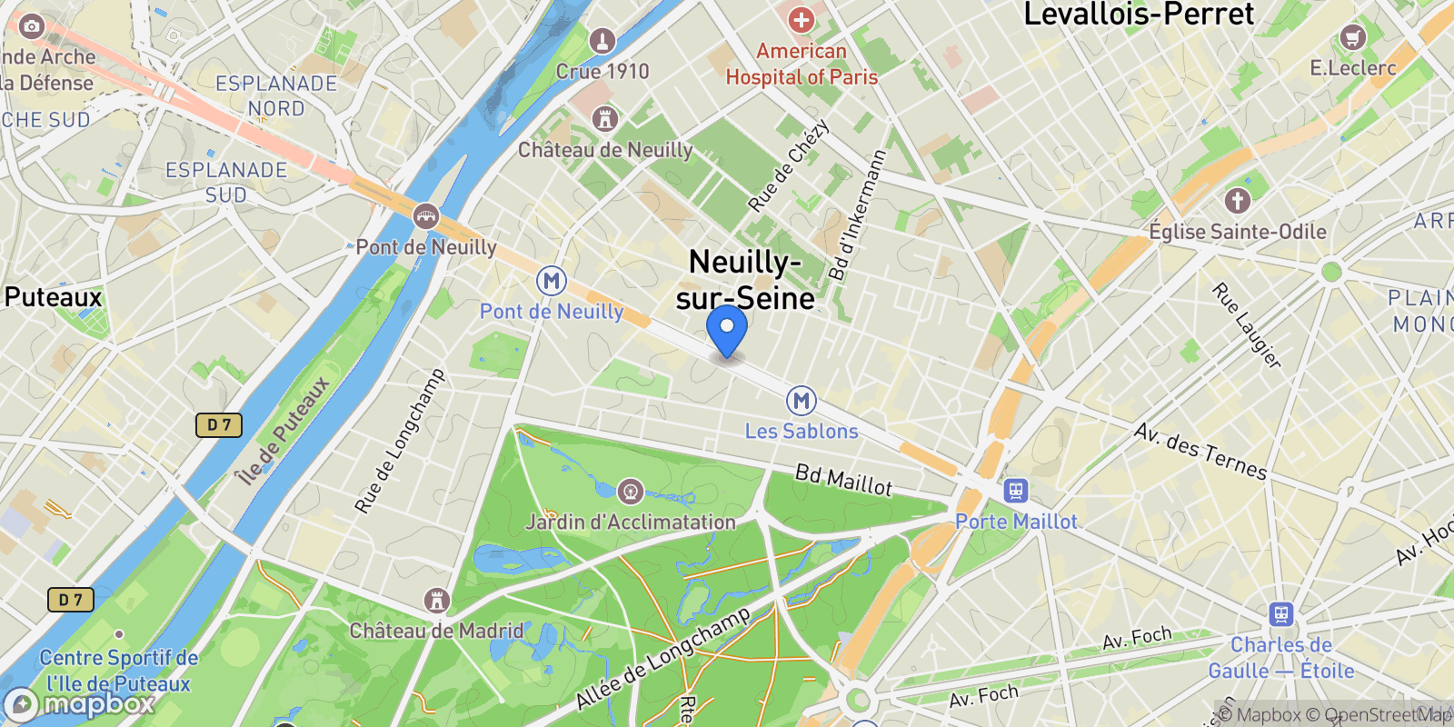 Map showing Neuilly-sur-Seine, Île-de-France, France.