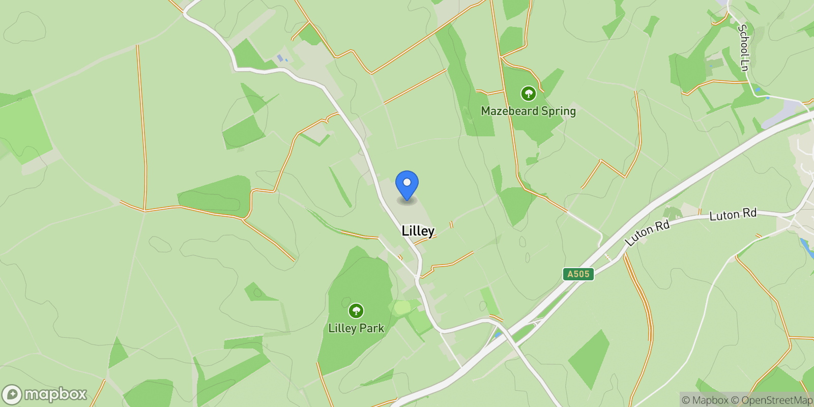 Map showing Green Acres, Lilley, Lilley, England, United Kingdom.