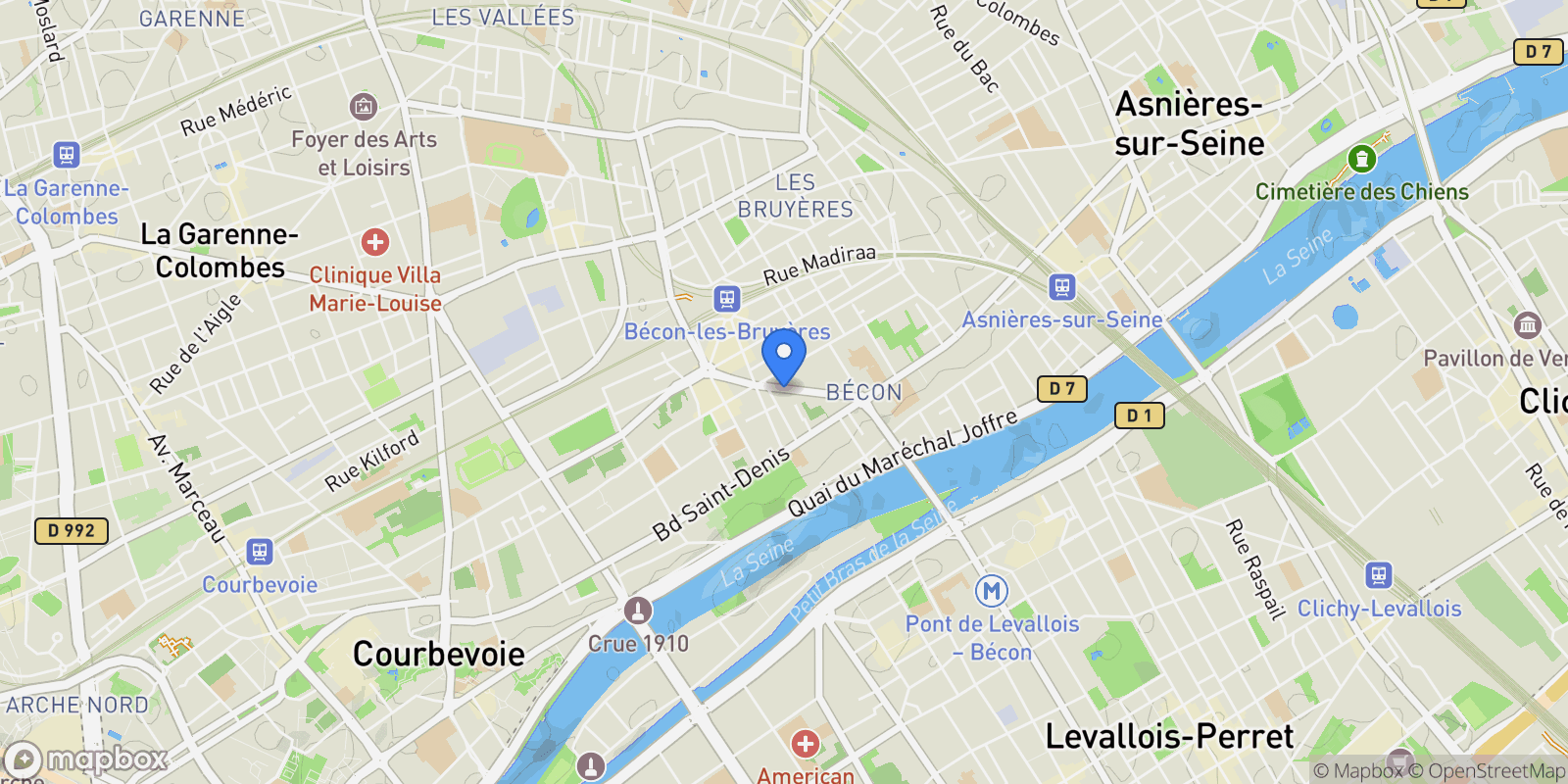 Map showing Courbevoie, Île-de-France, France.