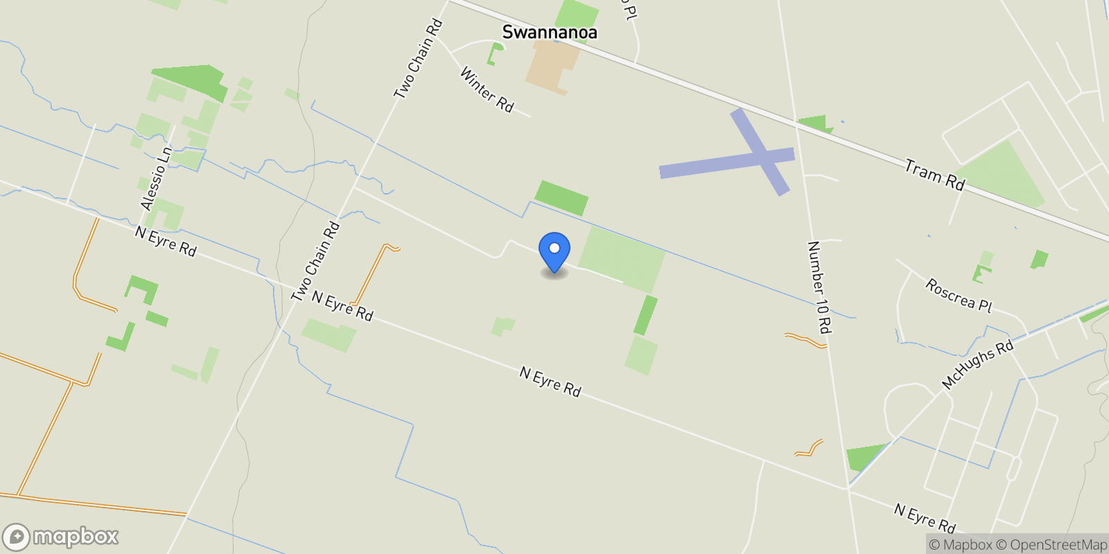 Map showing 498 North Eyre Road, Swannanoa, Waimakariri, NEW ZEALAND, Swannanoa, Canterbury, New Zealand.