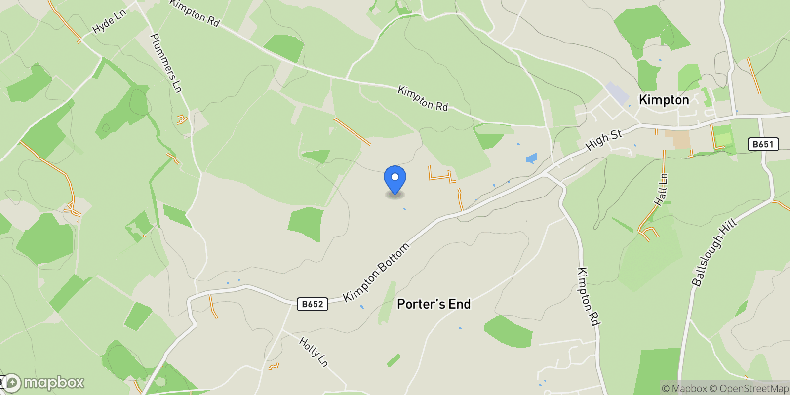 Map showing Ash Drive, Kimpton Bottom, Kimpton, Hitchin, Kimpton, England, United Kingdom.