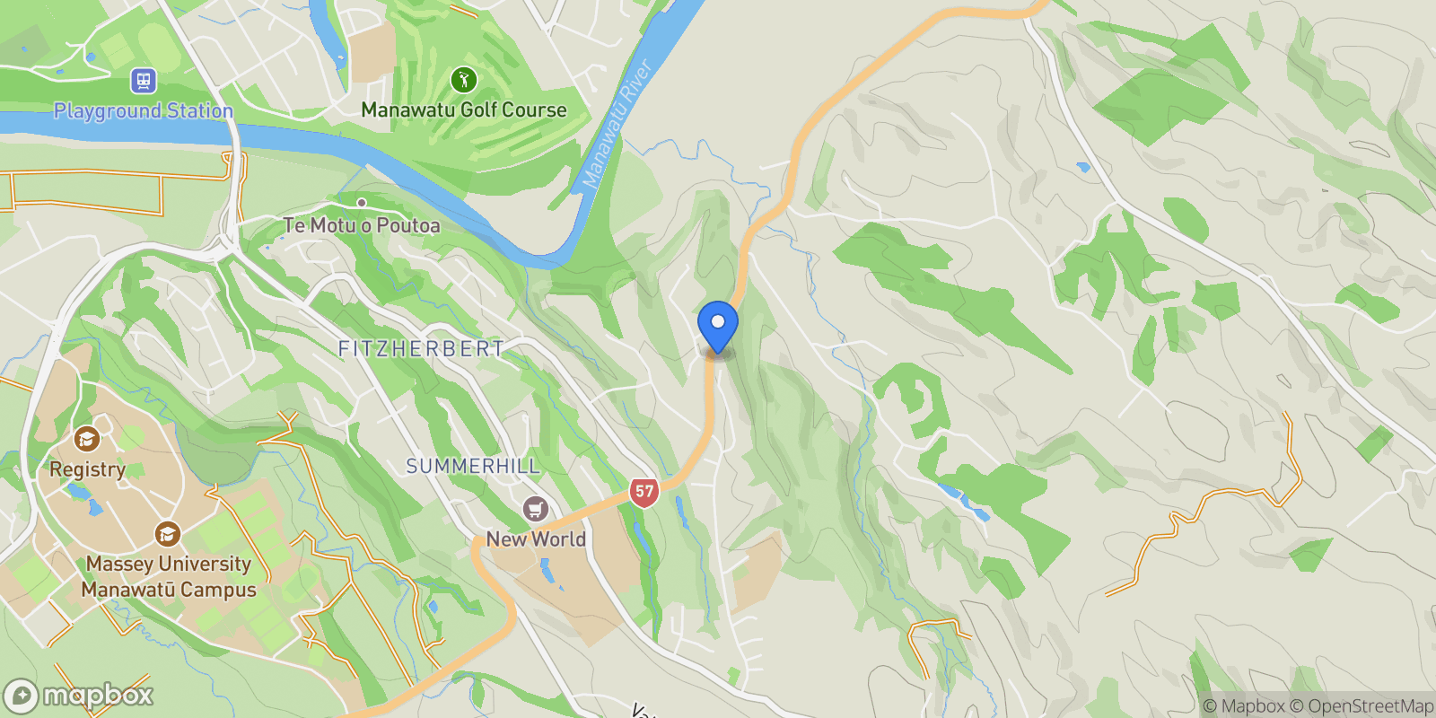 Map showing 51 Coutts Way, Fitzherbert, Palmerston North, NEW ZEALAND, Palmerston North, Manawatu-Wanganui, New Zealand.