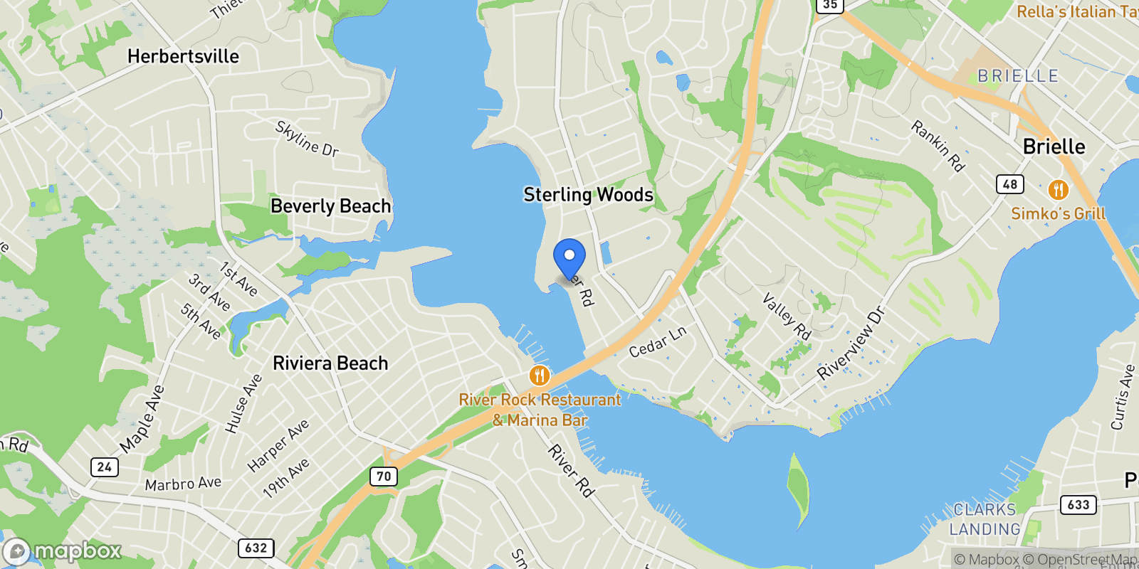 Map showing 2639 River Road, Wall Township, NJ 08736, Wall Township, New Jersey, United States.