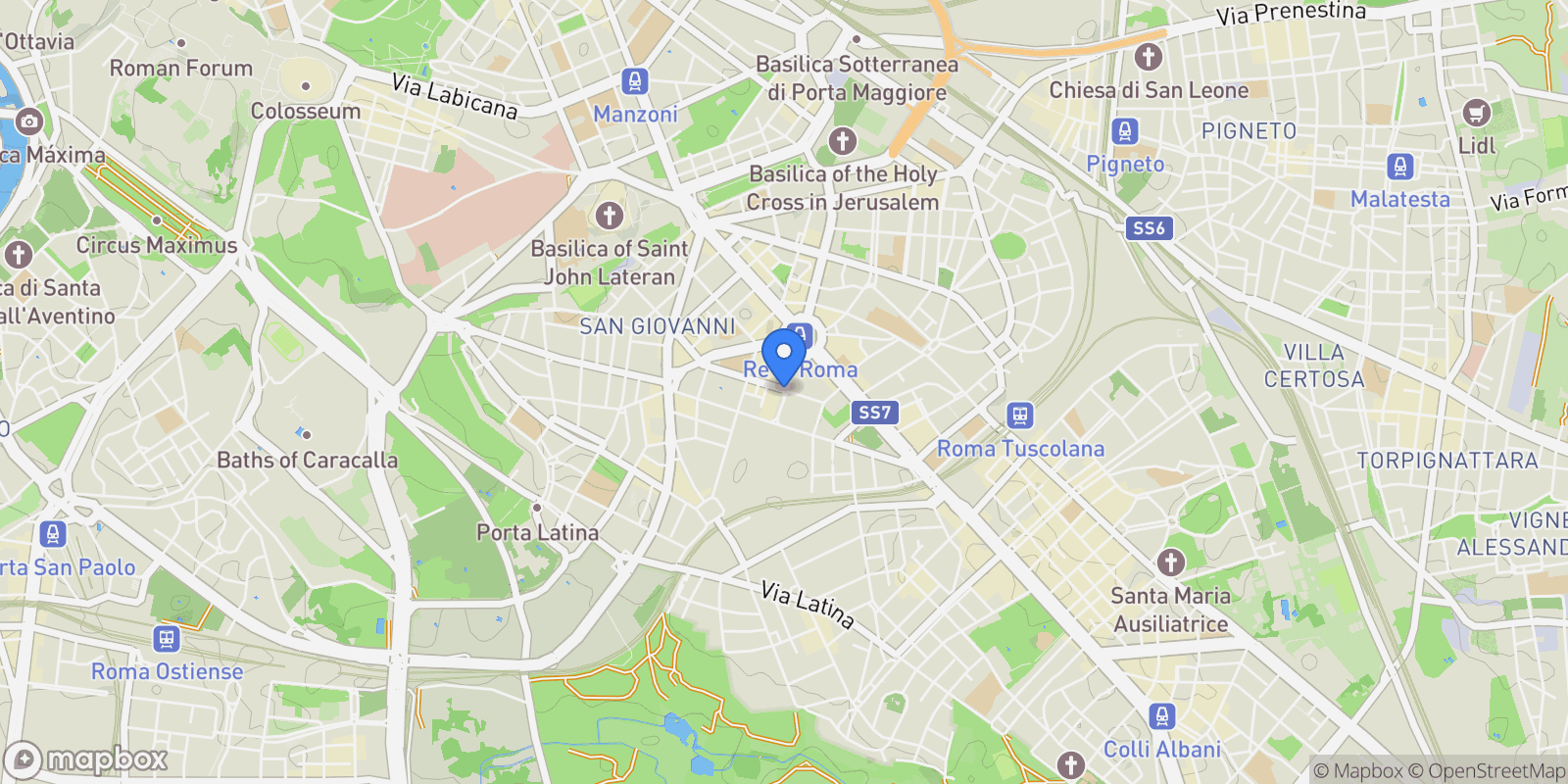 Map showing Via Albalonga, Rome, Lazio, Italy.