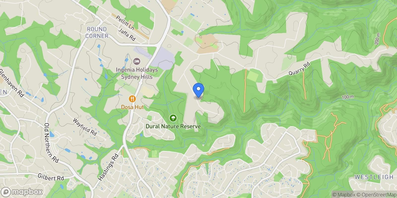 Map showing 15 Harris Rd, Dural NSW 2158, Australia, Dural, New South Wales, Australia.