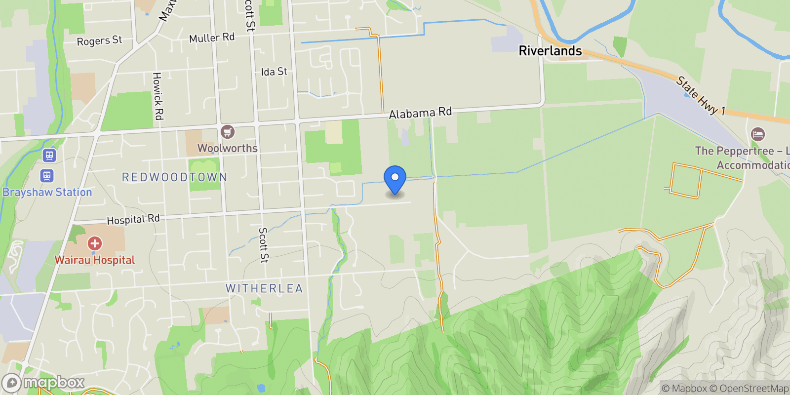Map showing 201 Oakwood Lane, Witherlea, Blenheim, NEW ZEALAND, Blenheim, Marlborough, New Zealand.