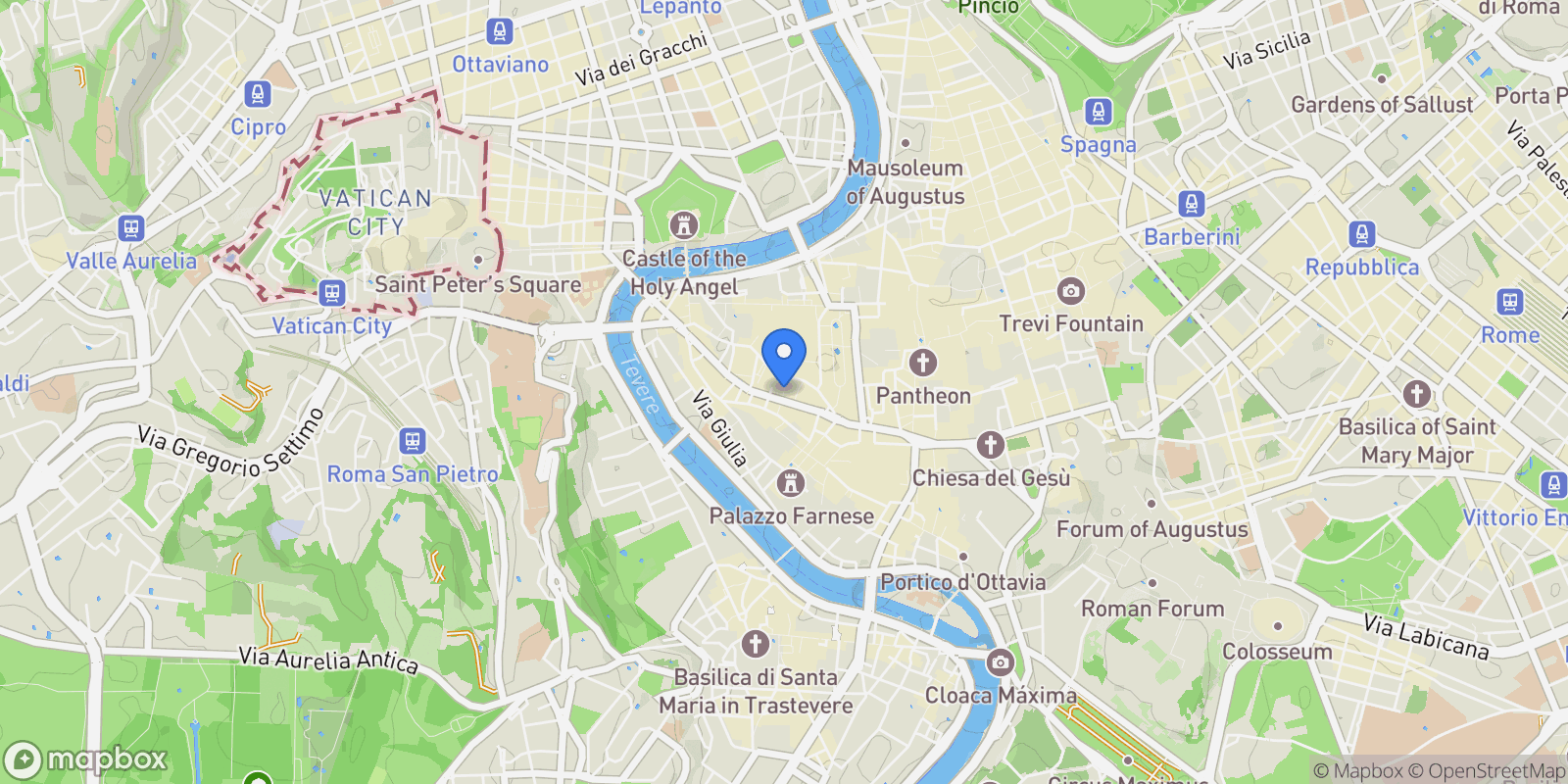 Map showing Vicolo Savelli, Rome, Lazio, Italy.