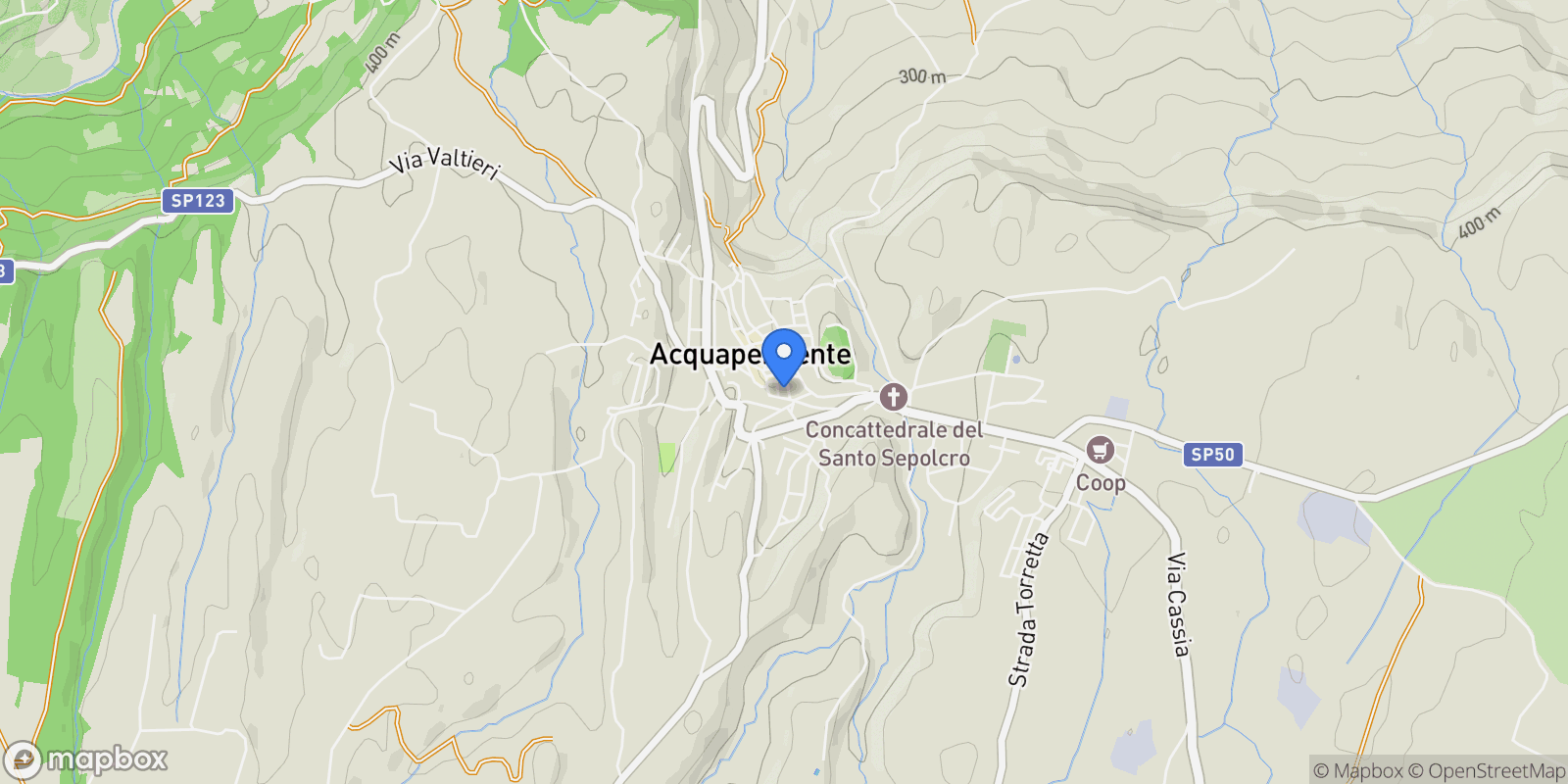 Map showing Acquapendente, Lazio, Italy.