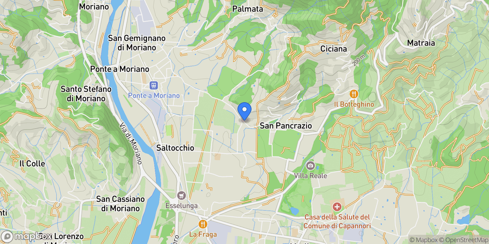 Map showing Via dei Gambarini, Toscana, Lucca, Tuscany, Italy.