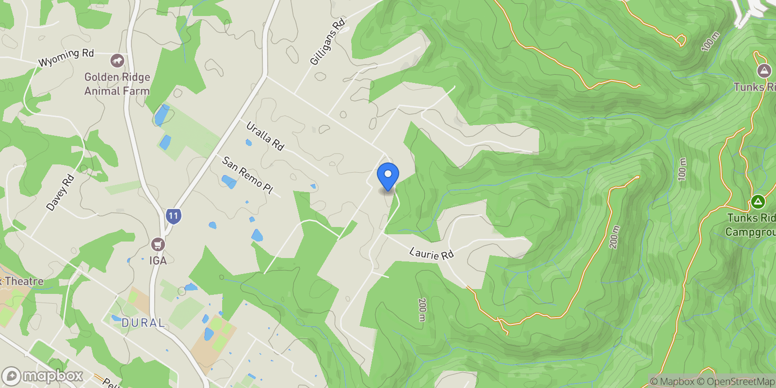 Map showing 28 Carters Rd, Dural NSW 2158, Australia, Dural, New South Wales, Australia.