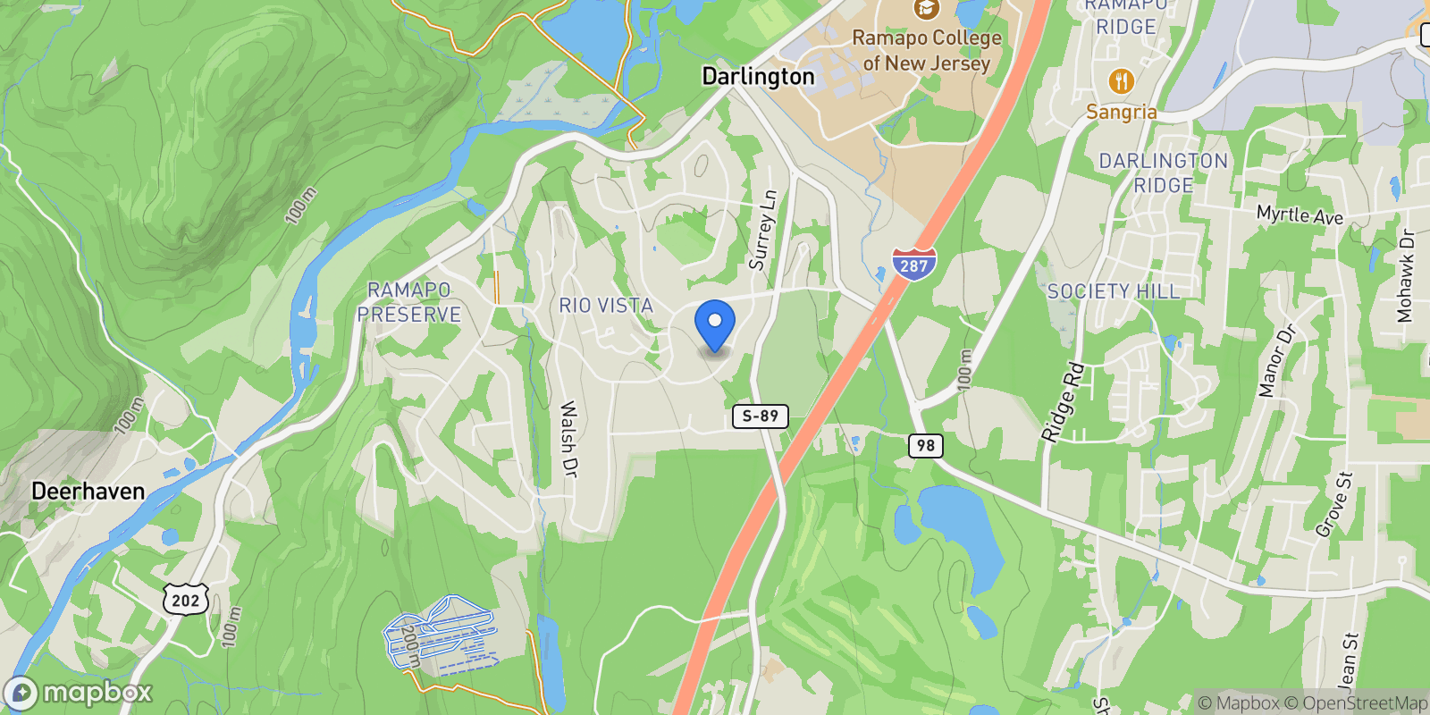Map showing 26 Hampshire, Mahwah, New Jersey, United States.