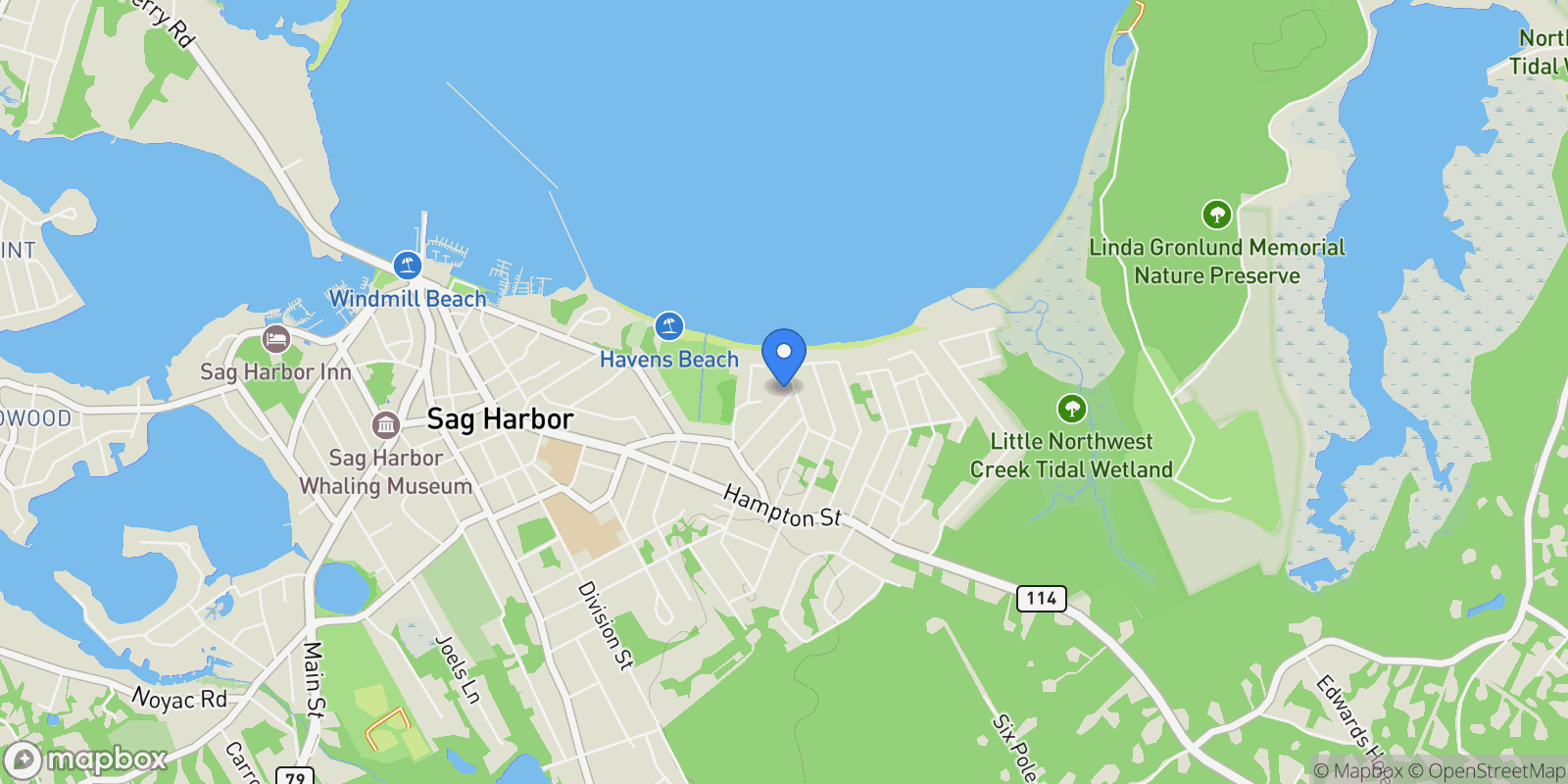 Map showing 61 Richards Drive, Sag Harbor, NY 11963, Sag Harbor, New York, United States.