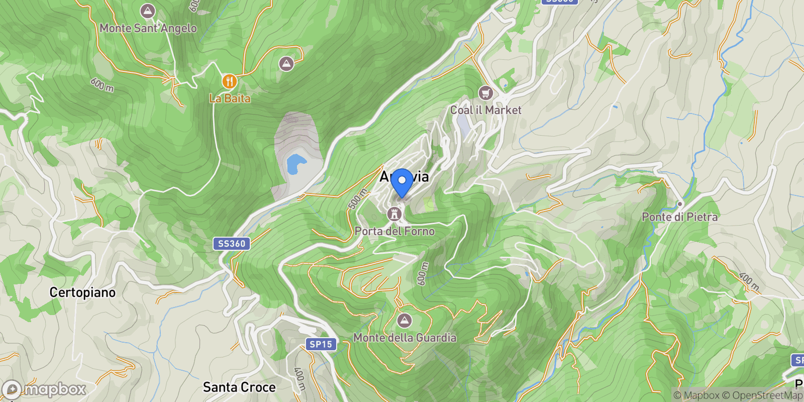 Map showing 60011 Arcevia, Province of Ancona, Italy, Arcevia, Marche, Italy.
