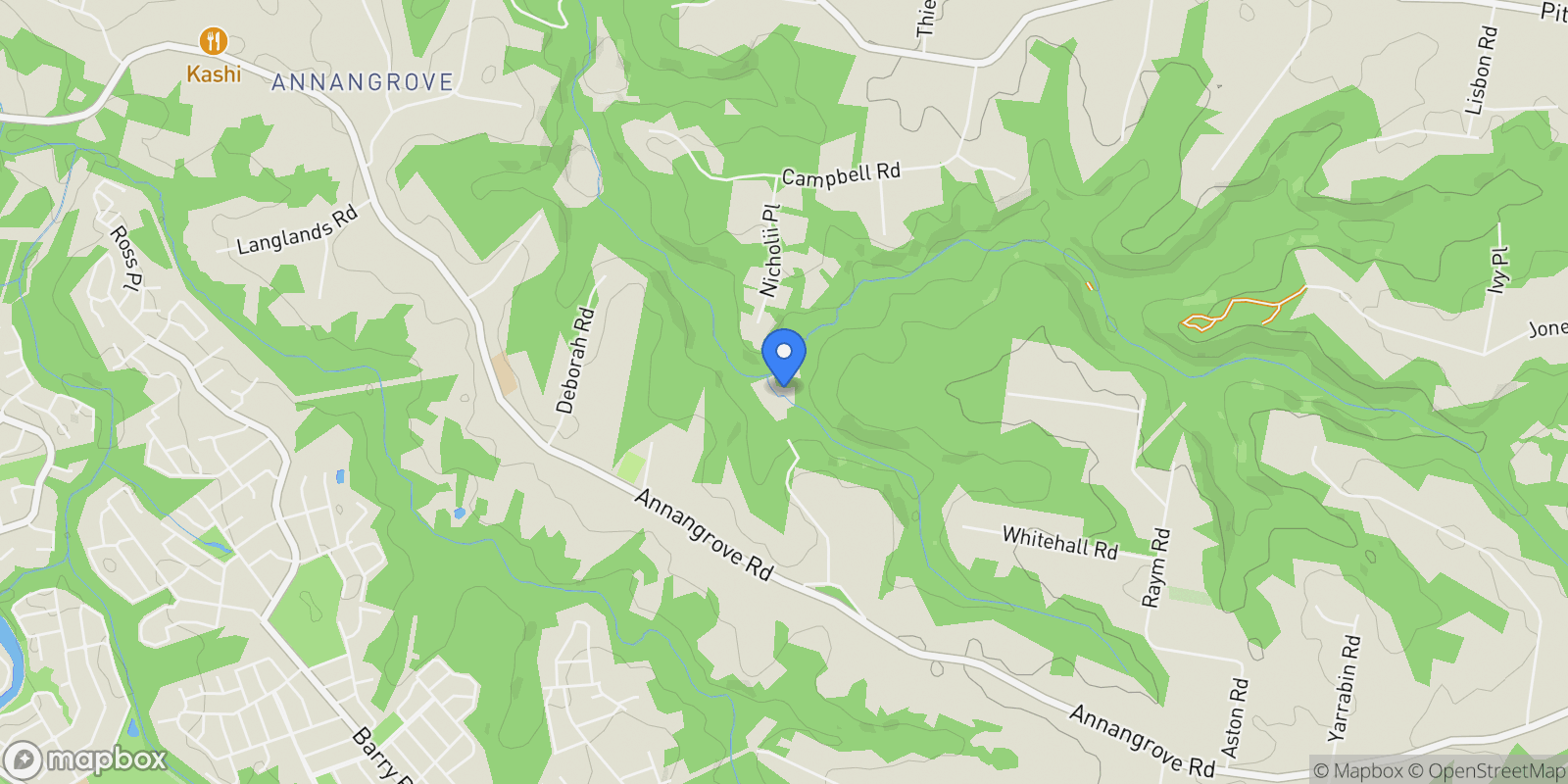 Map showing 14 Gibber Pl, Annangrove NSW 2156, Australia, Annangrove, New South Wales, Australia.
