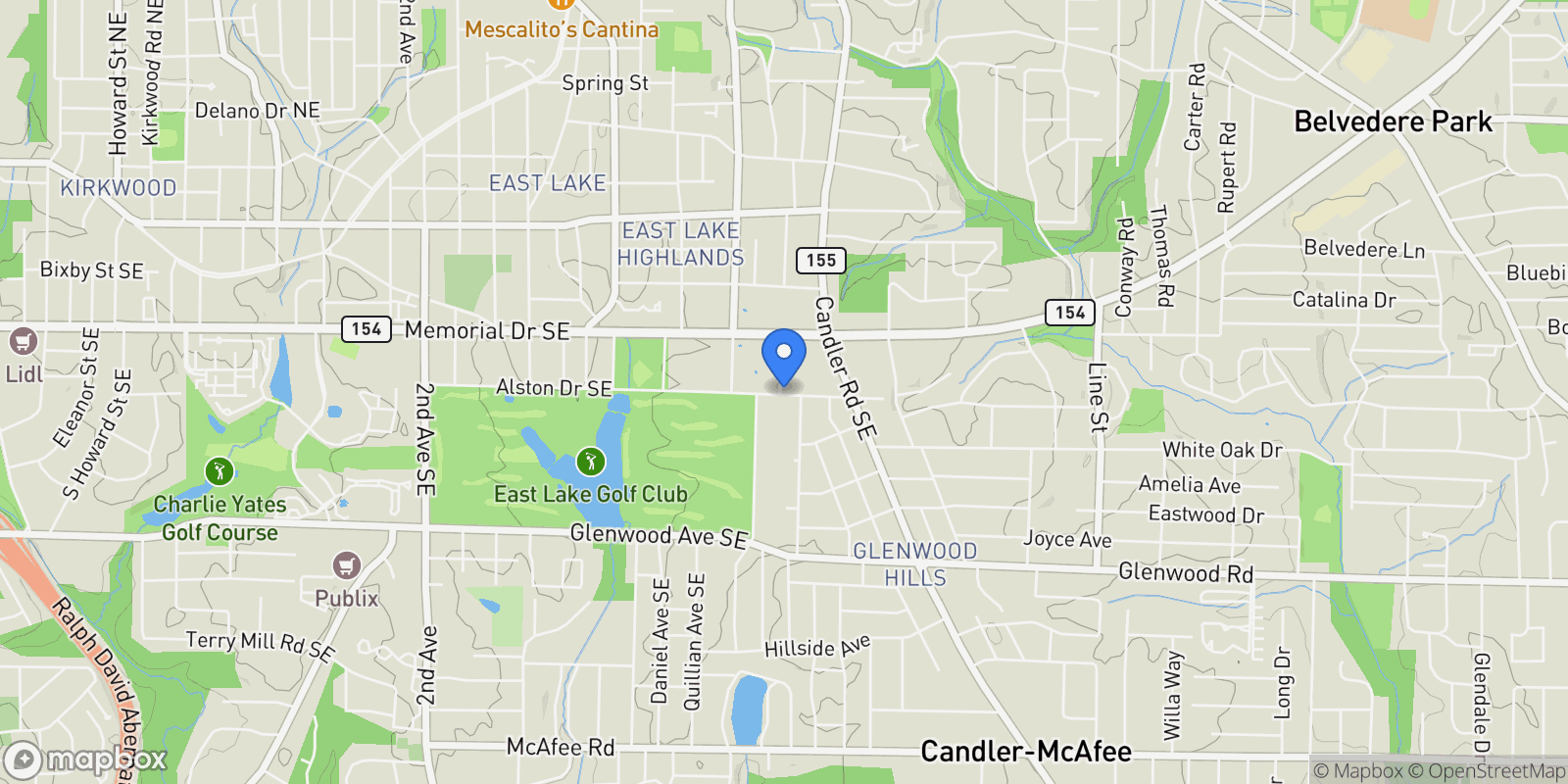Map showing 2830 Alston Drive Drive SE, Atlanta, Georgia, United States.