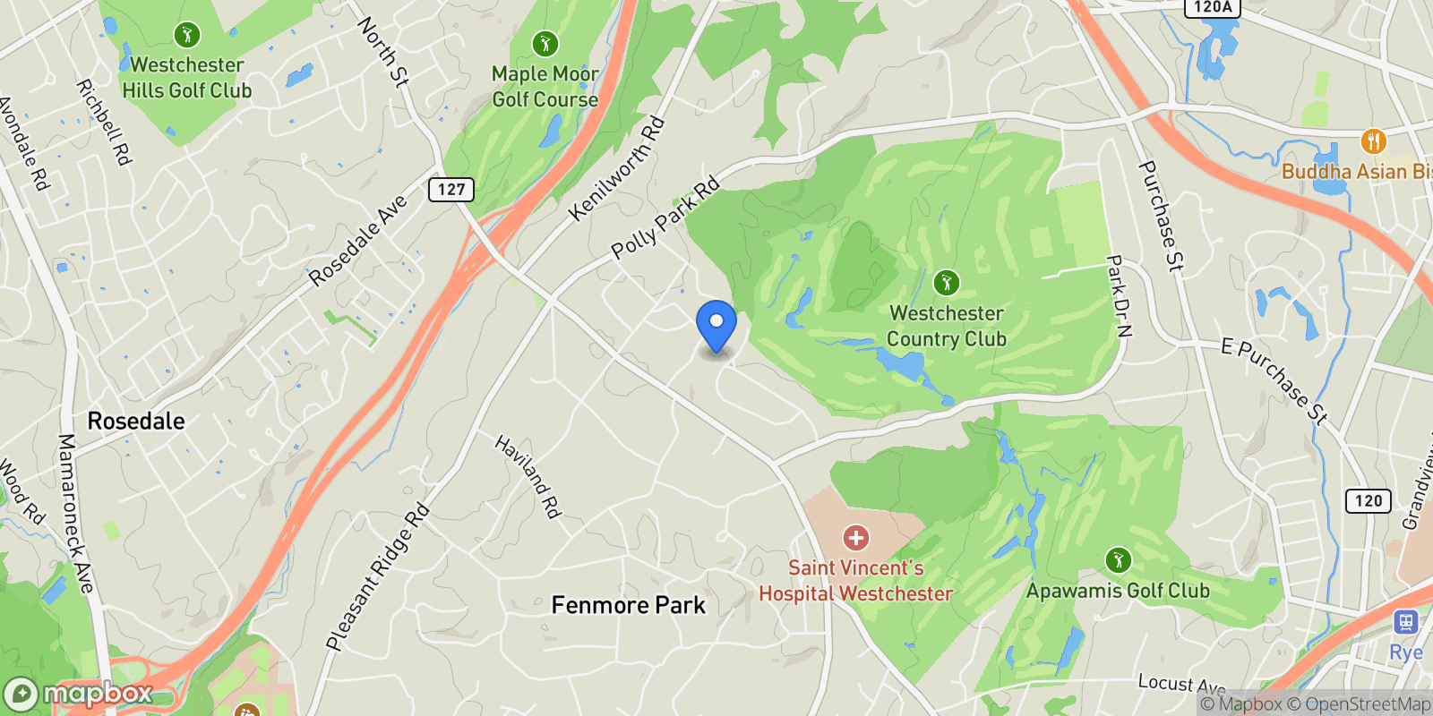 Map showing 4 Commodore Avenue, Rye, New York, United States.