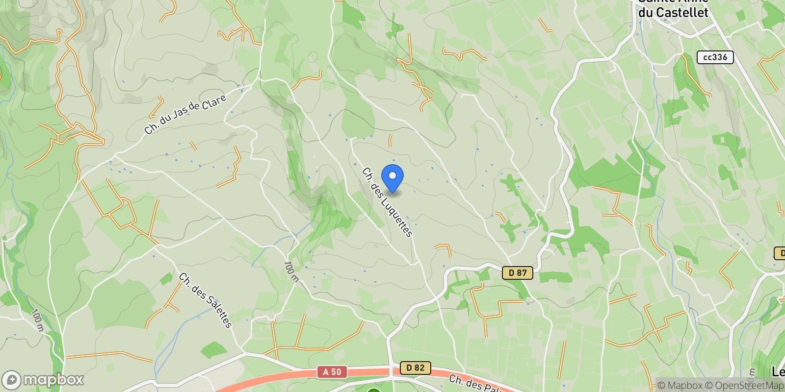 Map showing La Cadière-d'Azur, Provence-Alpes-Côte d'Azur, France.