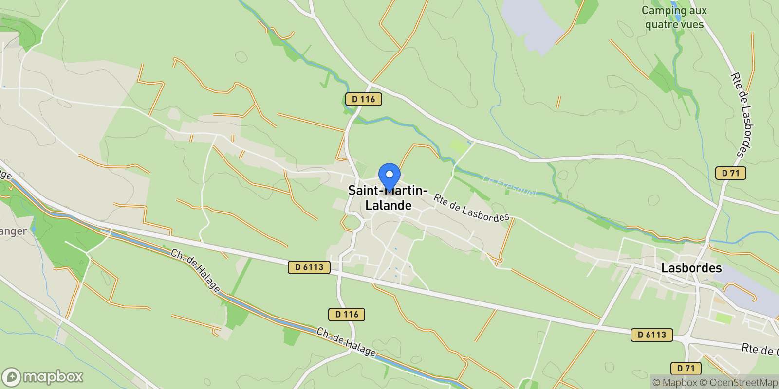 Map showing Saint-Martin-Lalande, Occitanie, France.