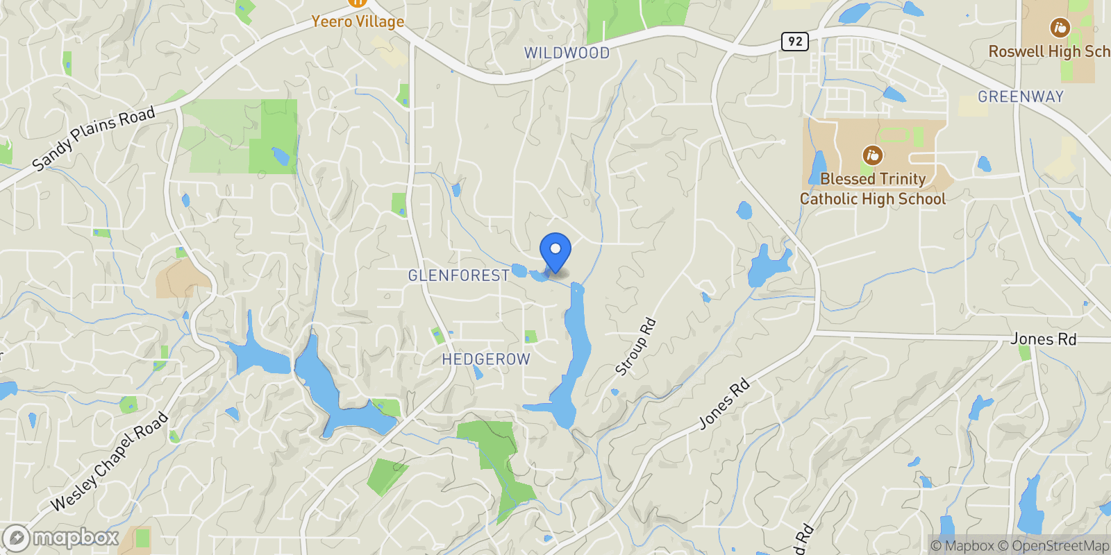 Map showing 11140 W. Road, Roswell, Georgia, United States.