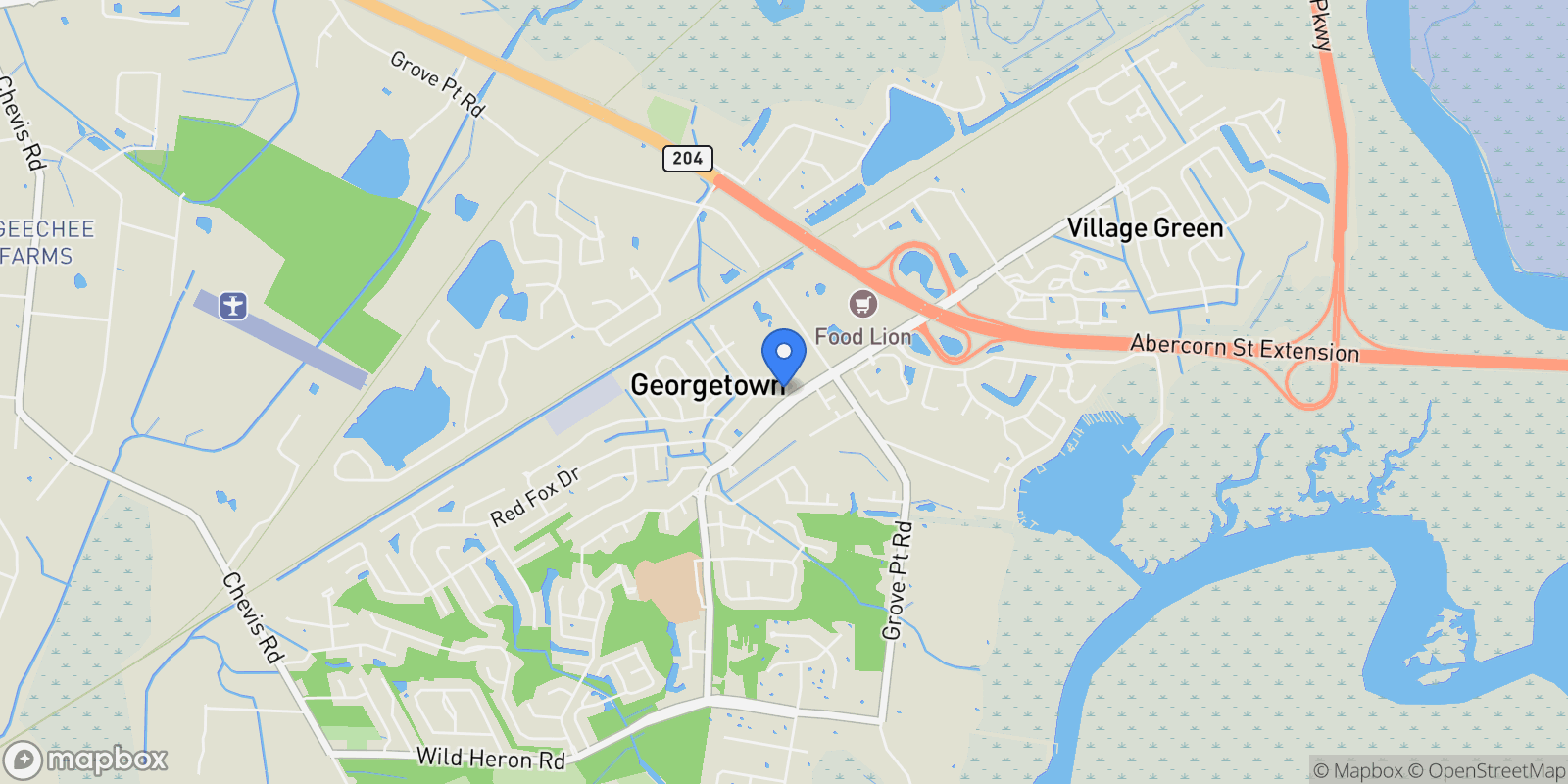 Map showing 12 Rosalyn Road, Savannah, Georgia, United States.