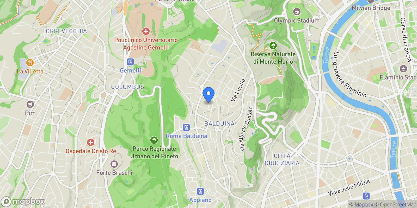 Map showing Via Luigi Gallo, Rome, Lazio, Italy.
